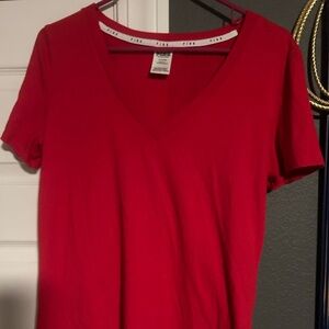 Victoria's Secret Bold Red V-Neck Tee